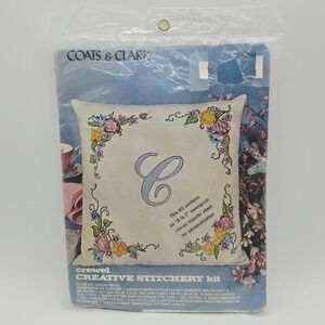 Coats & Clark Crewel Creative Stitchery Kit Flowers A-Z Iron On Transfer #5861